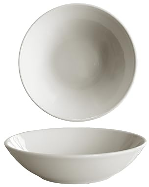 CER-POR Set piatti LUNA fondi 20 cm | Piatti in porcellana uso quotidiano eleganti. 4 Pezzi. Per 4 Persone