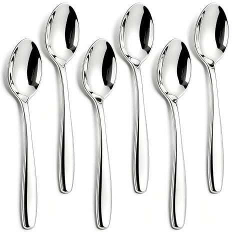 Loiycg 12 Pieces Stainless Steel Coffee Spoons, Mini Espresso Spoon, Silver | Small Tea Spoons Set for Dessert, Ice Cream, 12.8 cm, Silver