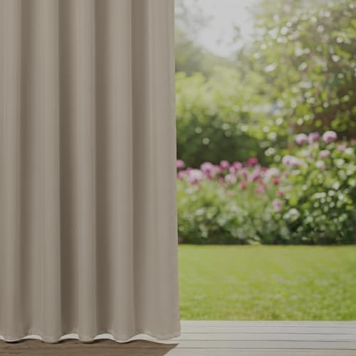 Wasserdichter Outdoor Vorhang–UV-beständig & wetterfest, blickdicht & reißfest–Balkon, Terrasse, Veranda & Garten–Outdoor Vorhänge für Sonnenschutz & Privatsphäre (Beige, 175 x 170 cm (HxB))