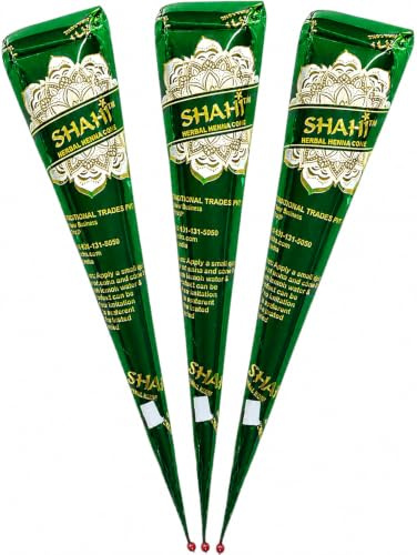 Shahi premium coni di henné naturale marrone mehndi, 28 g x 3 pcs