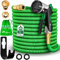 TRESKO® Manguera Flexible de jardín 22.5M, Manguera Flexible con Triple Capa de látex, Manguera de riego Extensible, Manguera con Boquilla multifunción Incl. Colgador de Metal