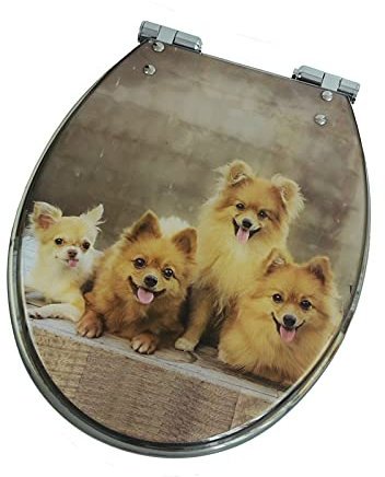 LYLFF Harz Verdickter Toilettensitz, Katze 3D-Effekt Hochleistungs-WC-Sitz, Geschwindigkeitsstoß, Edelstahl-einstellbares Scharnier, Geeignet Für O/V/U-förmige Toilette