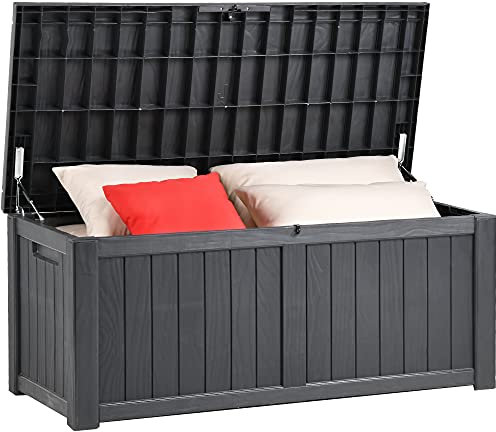 YITAHOME Baule da Esterno e Giardino in Resina da 450L, Impermeabile, Chiudibile a Chiave, FTPLDB-120gal
