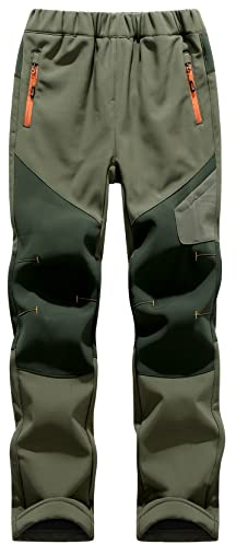 Machbaby Kinder Softshellhose Gefüttert Outdoorhose Sporthose Atmungsaktiv Warm Wasserdicht Funktionshose Jungen Mädchen Trekkinghose Skihose