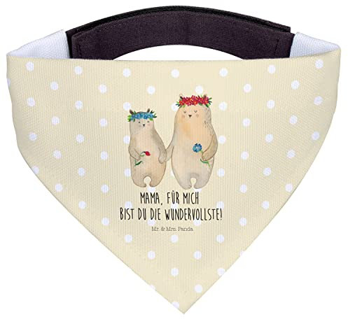 Mr. & Mrs. Panda Hundehalstuch M Bären mit Blumenkranz - Geschenk, Familie, Mittel, Muttertag, Mutter, Bär, Tuch, Halstuch, Mittelgroße Hunde, Tochter