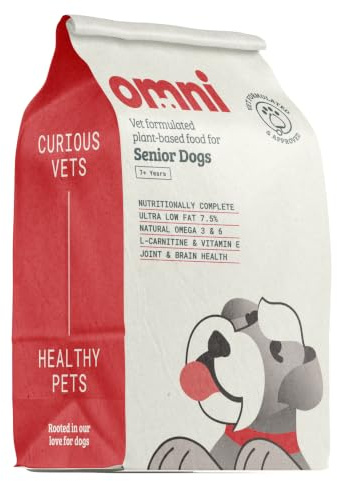 Omni Nährstoffreiches Hundefutter Trocken für ältere Hunde - Unterstȕtz die Leber, Nieren und Herzgesundheit, Omega-reich für die Gelenke, Tierarzt Formuliertes Trockenfutter für Hunde, 6 Kg