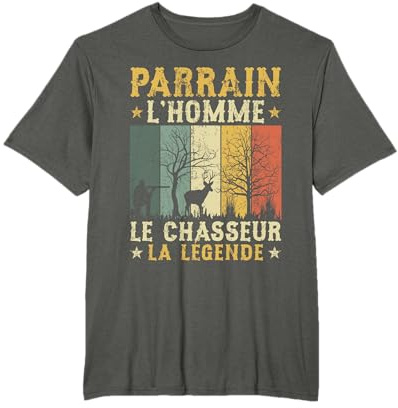 Cadeau Parrain Chasseur Parrain Chasseur Humour Chasse Père T-Shirt