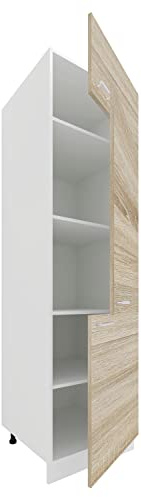 VCM Küchenschrank 60x57x207 cm 3 Türen 5 Fächer Stauraum | Ordnung für Töpfe, Pfannen und Vorratsdosen - in Küche oder Speisekammer - für Singles und Paare - Holzwerkstoff