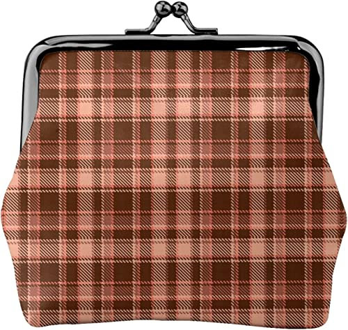 Damen-Ledergeldbörse, Fraser Scotland Tartan Plaid Wallets Leder-Wechseltasche mit Kiss-Lock-Verschluss-Schnallen-Geldbörse