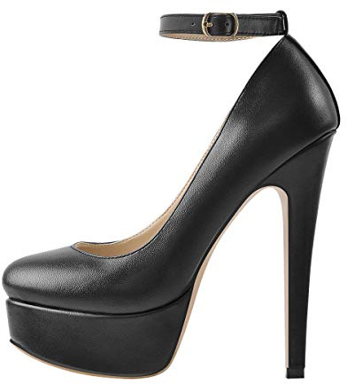 Only maker Damen Plateau High Heels Glitzer Mary Jane Riemchen Pumps Stilettos