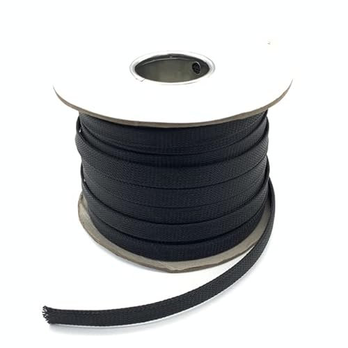 5/10M Cable Sleeve 2 4 6 8 10 12 14 16 18 20 25 30 35 40 mm PET Expandable Cover Insulation Braided Nylon Sheath Wire Wrap-Black,18mm,5M