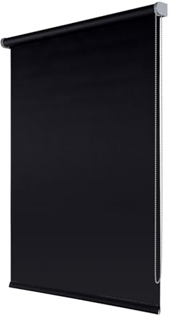 Verdunkelungsrollo, 100% Blackout, Verdunkelungsrollo, für Fenster und Türen, Nachtschwarz, Basic Jalousie, 120 x 250 cm