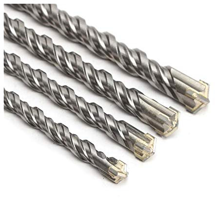 KhUKhu Bohrer für Elektrobohrer, 11 cm, Betonbohrer, Doppel-SDS-Plus-Schlitz, Mauerwerk, Hammerkopf-Werkzeug, 5/6/8/10 mm, Hochgeschwindigkeits-Bohrer-Set aus weißem Stahl (Lochdurchmesser: 10 mm)