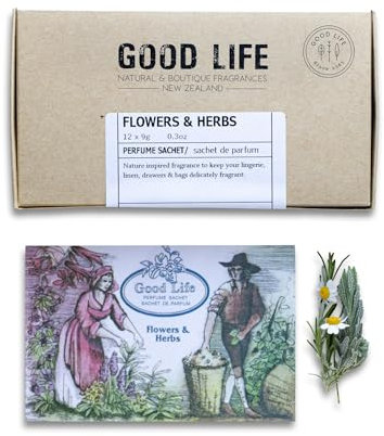 Good Life Blumen & Kräuter Schrankduft | Entwickelt in Neuseeland | 12 Duftsäckchen