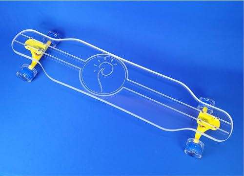 GHOST BOARDS Clear Longboard Skateboard - Transparent Acrylic Long Boards with Light-Up LED Wheels for Smooth Rides - Ride The Streets in Style with Longboard Built for Beginners & Pros Alike