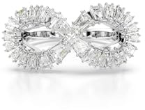 Swarovski Hyperbola Kollektion Cocktailring, Infinity, Weiß, Rhodiniert