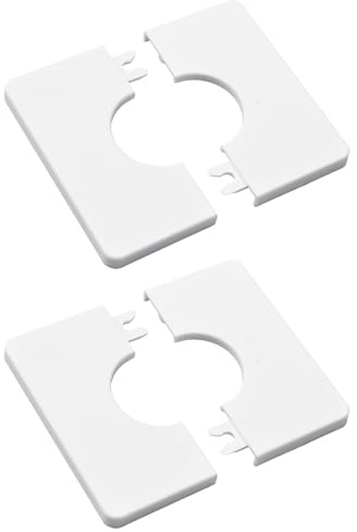 UFURMATE Rohrwandabdeckungen, 2 Stück ABS Kunststoff Quadratische Rosetten Selbstklebende Rohrabdeckungen Dekorative Duschabdeckel für 32 mm Durchmesser Rohr Rohrdekoration (Weiß)
