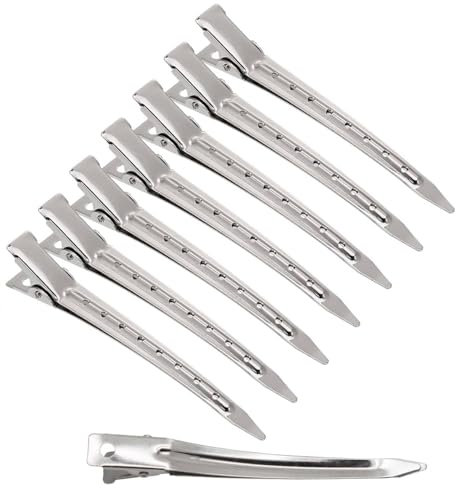 Pince Crocodile Cheveux 24 Pièces, Pinces Cheveux 3.5 Inch, Pince Coiffure en Métal, Pince Bigoudis Cheveux Professionnelles Antirouille avec Trous, pour Coiffure DIY pour Femmes et Filles (24pcs)