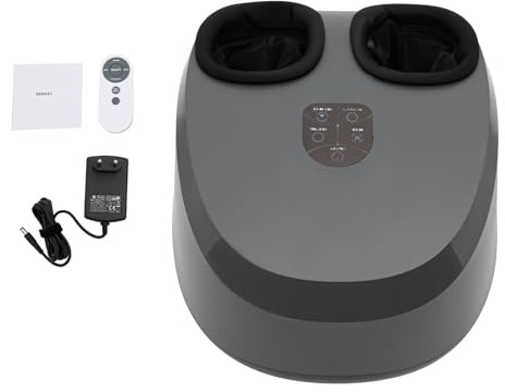 Fußmassagegerät Elektrisch, Fußmassagegerät mit Fernbedienung, Shiatsu, Massage mit Rollen, Kratzen, Luftdruckmassage, für Plantarfasziitis und Schmerzlinderung