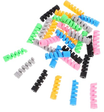 Veemoon 30pcs Data Cable Protective Cover Silicone Flexible Cable Cord Protector for Phone Charger Cord