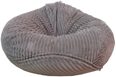 Bezug ohne Füllstoff Sitzsackbezug Sitzsäcke Stuhl ohne Füllung Stofftiere Aufbewahrung Waschbar Weiche Plüsch Sofabezug (Hellgrau, X-Large)