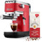 Tchibo Siebträger Espressomaschine „Lapressa“ (15 bar, 980ml Wassertank), Pre-Infusion Technologie, 2-Tassen-Funktion und Milchschaumdüse (Rot) INKLUSIVE Caffè Molinari Kaffeeprobierpack GRATIS