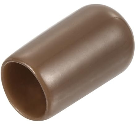 sourcing map 15pcs Rubber End Caps 8mm(5/16) ID Vinyl Round End Cap Cover Screw Thread Protectors Brown