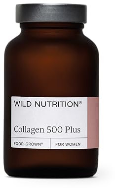 WILD NUTRITION Food-Grown® Collagen 500 Plus | 500 Dalton Weight peptides for Optimal Absorption | Collagen-synthesising Mesoporosil® | Hydrolised Marine Collagen | Vitamin C, Vitamin E, Biotin