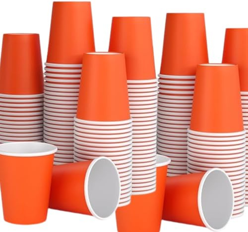 EVOKK 50 Red Disposable Paper Party Cups 12oz - Versatile Paper Cups for Birthdays, Hen Parties, Stag Do & Student Nights - Ideal for Juice & Summer Fun - Reusable American Style