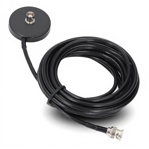 Supporto magnetico con BNC femmina, BNC femmina a maschio, supporto magnetico con cavo coassiale RG58 da 5 m palmare per radio CB radio veicolo radio a 2 vie