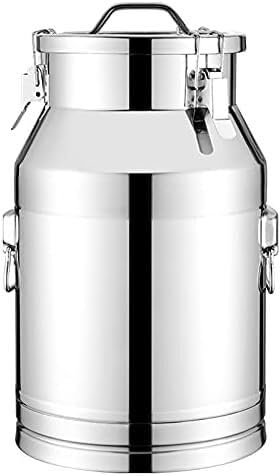 KIJyfgTR Edelstahl-Milcheimer-Gärbehälter, 15–60 l, Edelstahl-Milchkanne – robuster Milchkrug, Eimer, Weineimer, Flascheneimer, versiegelter Transporttank(50L)