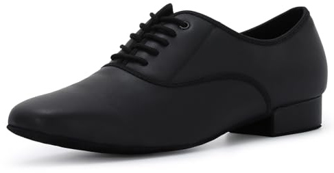 Syrads Chaussures de Danse Latine Homme Professionnelle Salsa Tango Danse Chaussures, Noir 45 EU