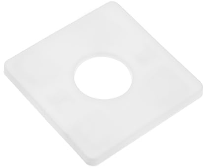 M METERXITY 1-Pack Wall Split Flange, ABS Square Self-Adhesive Escutcheon Plate Cover Buckle for 32 mm/1.26 in Dia Pipe Accessories/Floor/Ceiling, Plumbing Cover Plates [White,7mm/0.28in H]