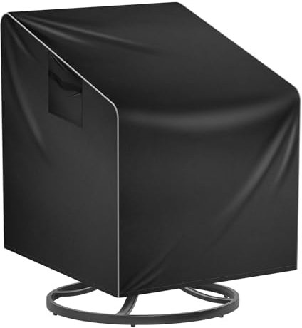 Copertura per sedie da giardino, 210D, in tessuto Oxford nero, per sedia girevole, sedia impilabile con 4 fibbie, resistente alle intemperie, impermeabile, resistente, per mobili da giardino