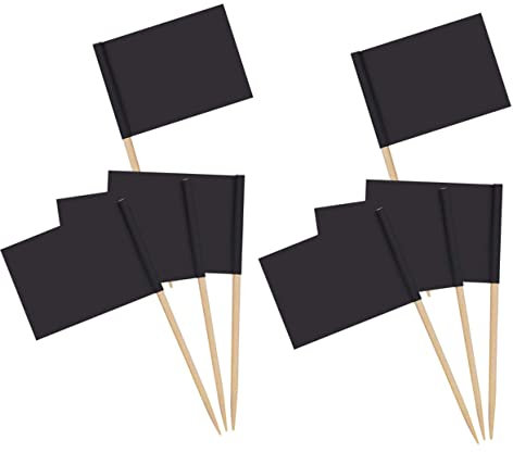 BESTYASH 200 Piezas Banderillas para Tartas y Aperitivos de Palillos Decorativos para Cumpleaños Fiestas Diseño para Personalizar con Mensajes