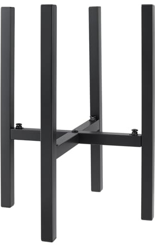 NGOSUET Schwarz Pflanzenständer Metall, 38cm hoch Blumentopfständer Metall Verstellbare Pflanzenständer aus Eisen, Blumeständer Blumenhocker für Innen und Außen, Verstellbreite 24-35cm