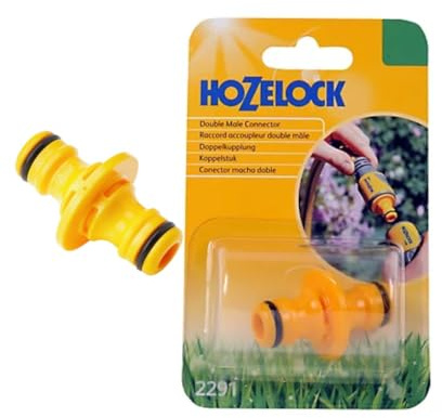 Home Fittings Hozelock Double Male Connector 2291 Garden Hose Pipe Fitting Attachment Repair Extend & Join Two Together (Long Lasting Outdoor)