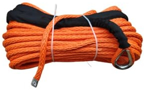 Cuerda sintética for cabrestante de 14 mm x 40 m, con protección contra Rocas y Calor, Compatible con ATV, UTV, 4x4, Coche, camión y Cable de cabrestante. con Alta Visibilidad(Orange)