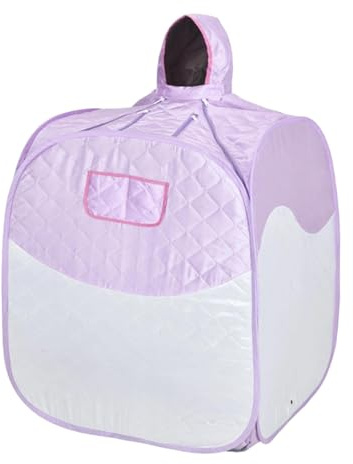 JISADER Sauna de plegable de calidad, práctica, gruesa, ligera y portátil, ideal para viajes, hogar, baño, hotel o dormitorio, Blanco Púrpura