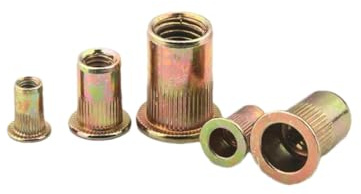 Blindnietmuttern, Sortiment an gerändelten Nietmuttern aus verzinktem Kohlenstoffstahl, M3-M12(M12(10PCS))
