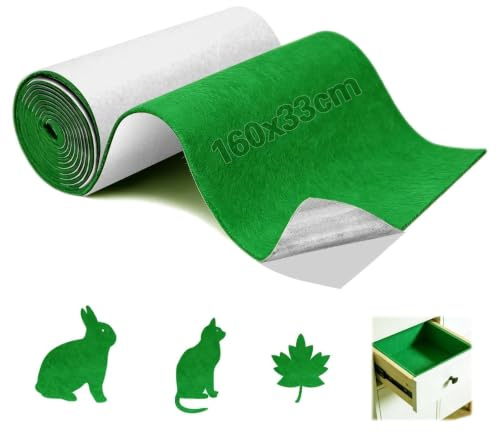 Ezitruz Feutrine Autocollante 3 mm, Moquette Autocollante 160 cmx33 cm, Feutrine Vert Pistache, Rouleau de Tissu en Feutre au Mètre pour DIY Doublure de Boîte Chaise Cadre Photo Auto Garniture