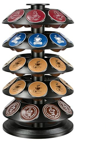 Kaffee kapselhalter Kompatibel für Dolce Gusto Kapseln, 360° Drehbar Kapselspender für 40 Kapseln, Schwarzer, rutschfester Kaffee Kapselständer für Küche, Haushalt und Büro