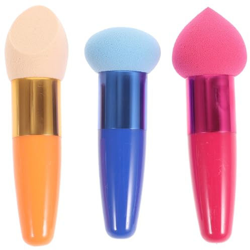 HINTRMENT Set 3 Pezzi Spugne per Fondotinta Liquido e Crema, Spugne Make Up in Materiale Morbido, Adatte per Professionisti e Donne, per Applicazione Uniforme Colore Casuale