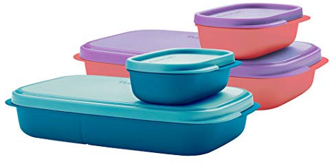 Tupperware Mylunch - Contenitore per il pranzo in plastica, 2 pezzi, 590 ml, rosa, viola, blu