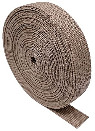 Heavy Duty bandband – 5 meter – ryggsäck/ryggsäckar, bagage/lastband, bälten (varm taupe, 25 mm)