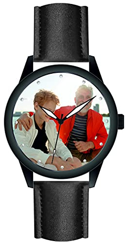 memories Fotouhr personalisierte Uhr 41mm 3BAR Schwarze Uhr mit Bild Made in Germany