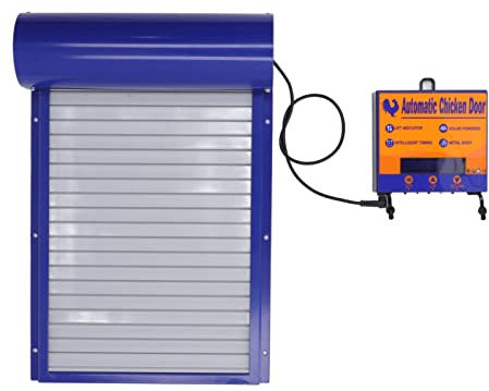 Automatischer Hühnerstall Türöffner, Multifunktionale Automatische Hühnerstall Tür Batteriebetrieben mit HD LED Display, Universelle Elektrische Hühnerstall Tür mit Timer für Geflügel, EU Stecker