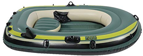 Bateaux gonflables pour 3 personnes 45 × 33 × 16 en PVC vert gonflable pour deux personnes Bateau à rames de pêche à la dérive Outil de plongée