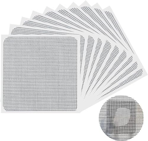 Fliegengitter Reparatur Set, 10 Stück Stark Kleber Fliegengitter Reparatur Klebeband, Fliegengitter Fenster Reparatur Selbstklebend Glasfaser Reparatur für Insektenschutzgitter Fenster Tür Loch Von