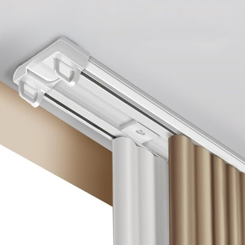 MZQMK Robusto Binario per Tende da Esterno Bastone Binario A Soffitto in Alluminio, Scorrevoli Scorritenda Bastoni Tende per Divisorio, Finestra A Bovindo(White,10m(32.8ft))